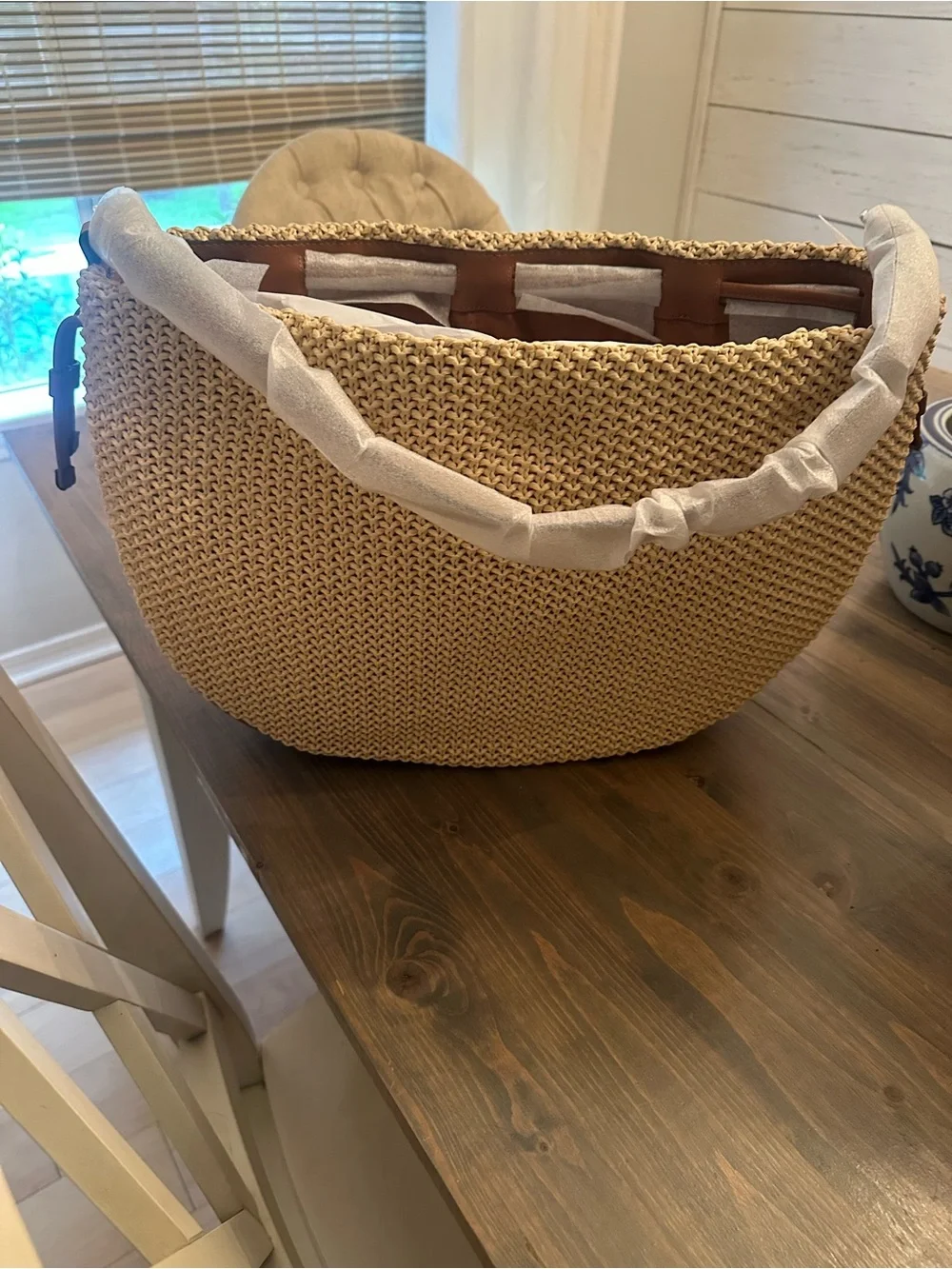 Kate Spade Pinch Straw Shoulder Bag